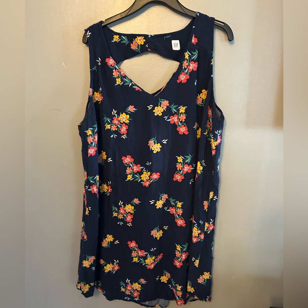 GAP Dress - Navy with Colorful Floral Print sleeveless mini
